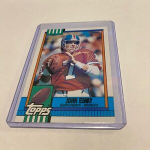 John Elway 1990 Topps Football Card Vintage Collectible